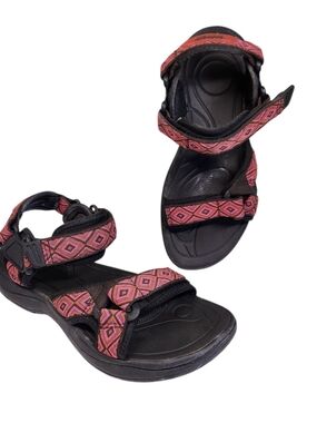 Rafters Sport Sandals Waterproof Hiking Pink Black Strappy Hook Loop Women's 8